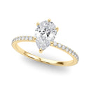 Pear Hidden Halo Pavé Engagement Ring DiamondStatus