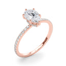 Pear Hidden Halo Pavé Engagement Ring DiamondStatus