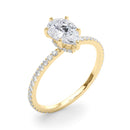 Pear Hidden Halo Pavé Engagement Ring DiamondStatus