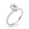 Pear Hidden Halo Pavé Engagement Ring DiamondStatus