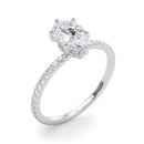 Pear Hidden Halo  Pavé Engagement Ring