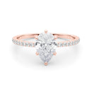 Pear Hidden Halo Pavé Engagement Ring DiamondStatus