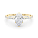 Pear Hidden Halo Pavé Engagement Ring DiamondStatus