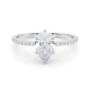 Pear Hidden Halo  Pavé Engagement Ring