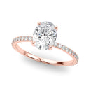 Oval Hidden Halo Pavé Engagement Ring DiamondStatus