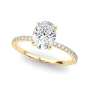 Oval Hidden Halo Pavé Engagement Ring DiamondStatus