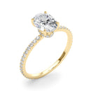 Oval Hidden Halo Pavé Engagement Ring DiamondStatus