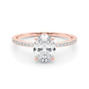 Oval Hidden Halo Pavé Engagement Ring DiamondStatus