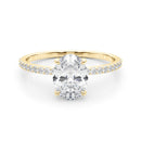 Oval Hidden Halo Pavé Engagement Ring DiamondStatus