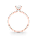 Oval Hidden Halo Pavé Engagement Ring DiamondStatus