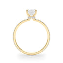 Oval Hidden Halo Pavé Engagement Ring DiamondStatus