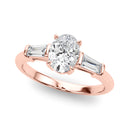 Oval Baguette Shoulders Engagement Ring