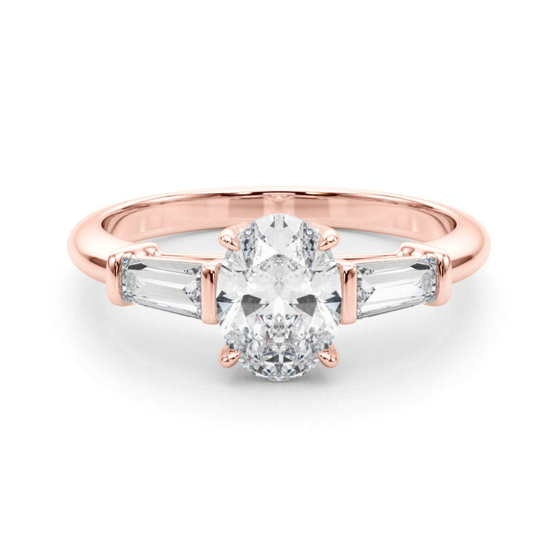 Oval Baguette Shoulders Engagement Ring