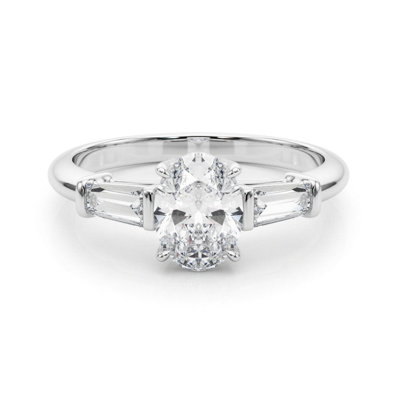 Oval Baguette Shoulders Engagement Ring