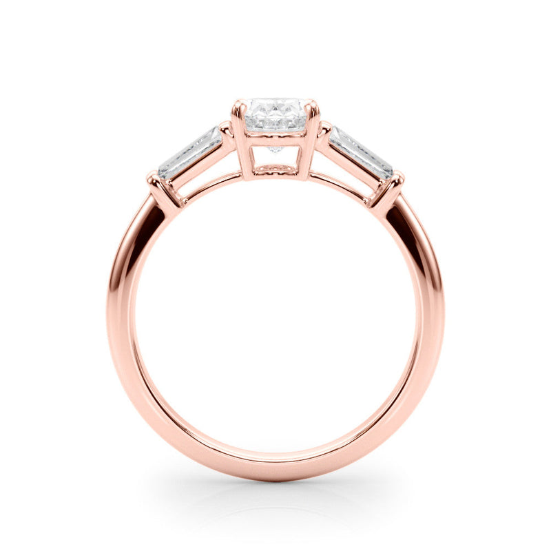 Oval Baguette Shoulders Engagement Ring