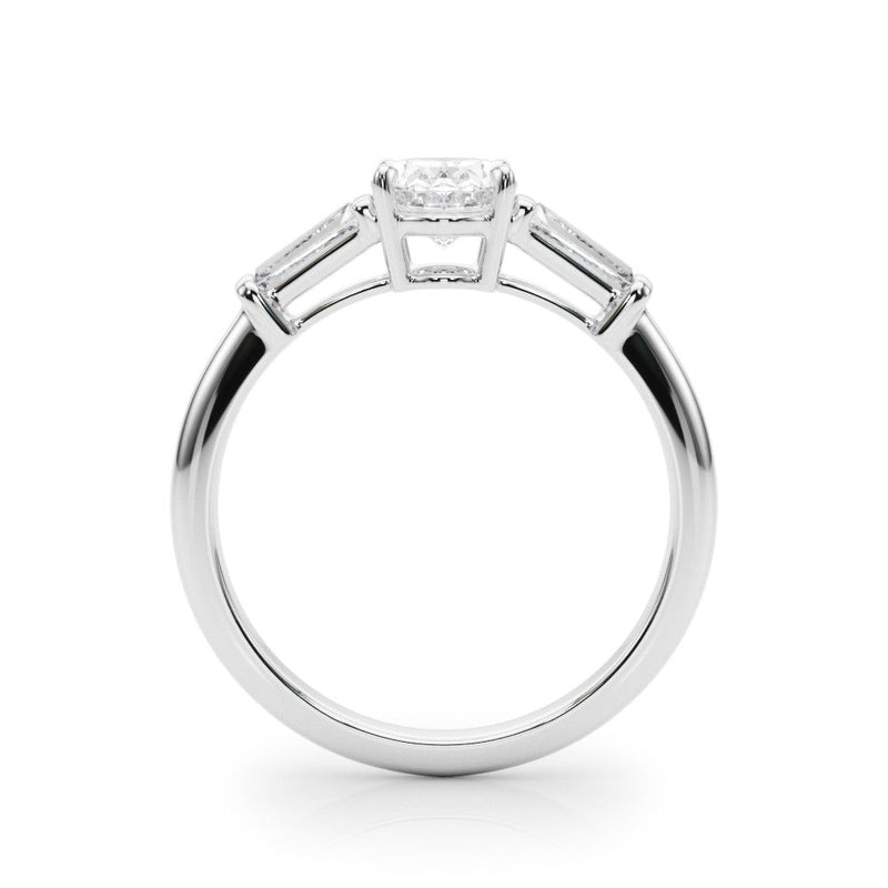 Oval Baguette Shoulders Engagement Ring
