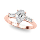 Pear Baguette Shoulders Engagement Ring