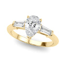 Pear Baguette Shoulders Engagement Ring