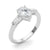 Pear Baguette Shoulders Engagement Ring