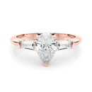Pear Baguette Shoulders Engagement Ring