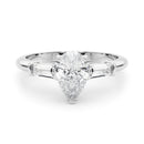 Pear Baguette Shoulders Engagement Ring