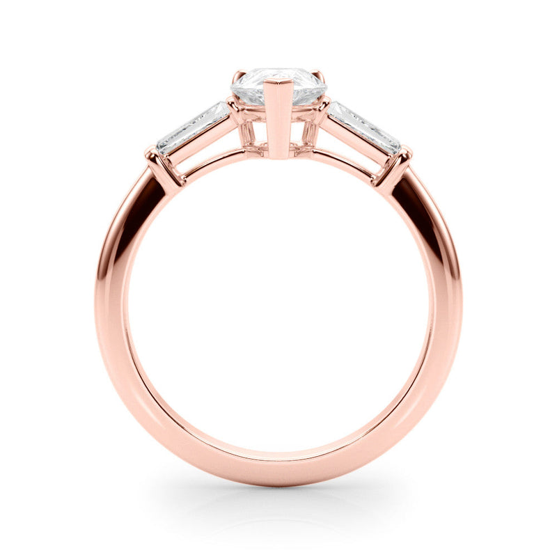 Pear Baguette Shoulders Engagement Ring