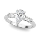 Pear Baguette Shoulders Engagement Ring