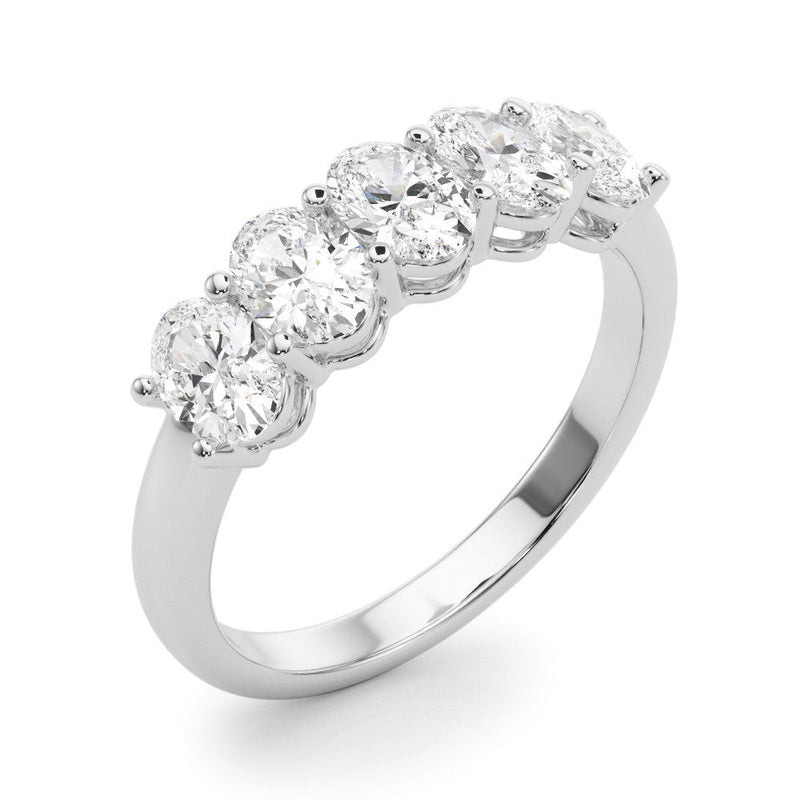 Oval Five Stone Wedding Ring