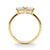 Emerald / Oval Two Stone Plain Diamond Ring
