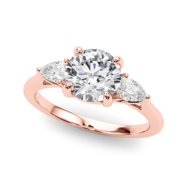 Round Cut Pear Shoulders Engagement Ring