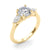 Round Cut Pear Shoulders Engagement Ring