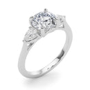 Round Cut Pear Shoulders Engagement Ring