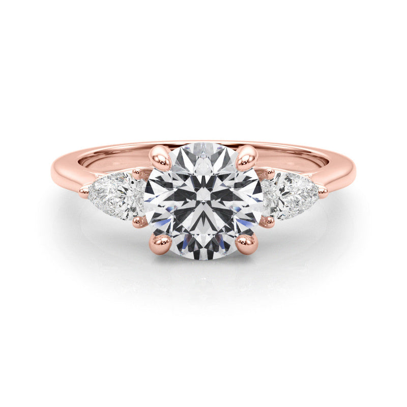 Round Cut Pear Shoulders Engagement Ring
