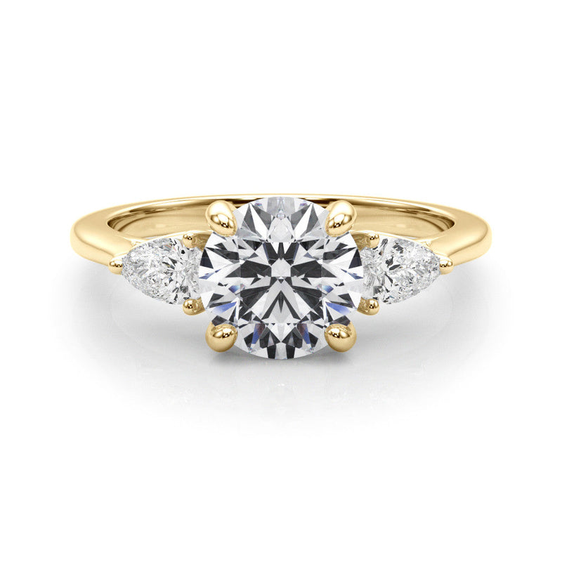 Round Cut Pear Shoulders Engagement Ring