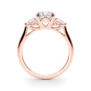 Round Cut Pear Shoulders Engagement Ring