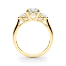 Round Cut Pear Shoulders Engagement Ring