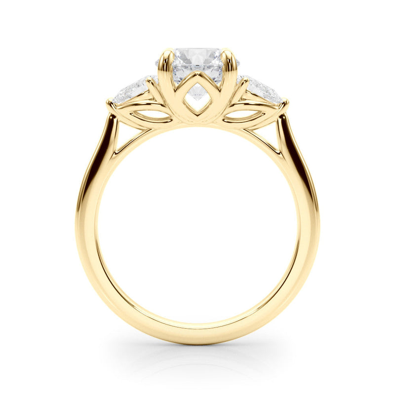 Round Cut Pear Shoulders Engagement Ring