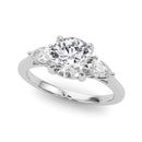 Round Cut Pear Shoulders Engagement Ring