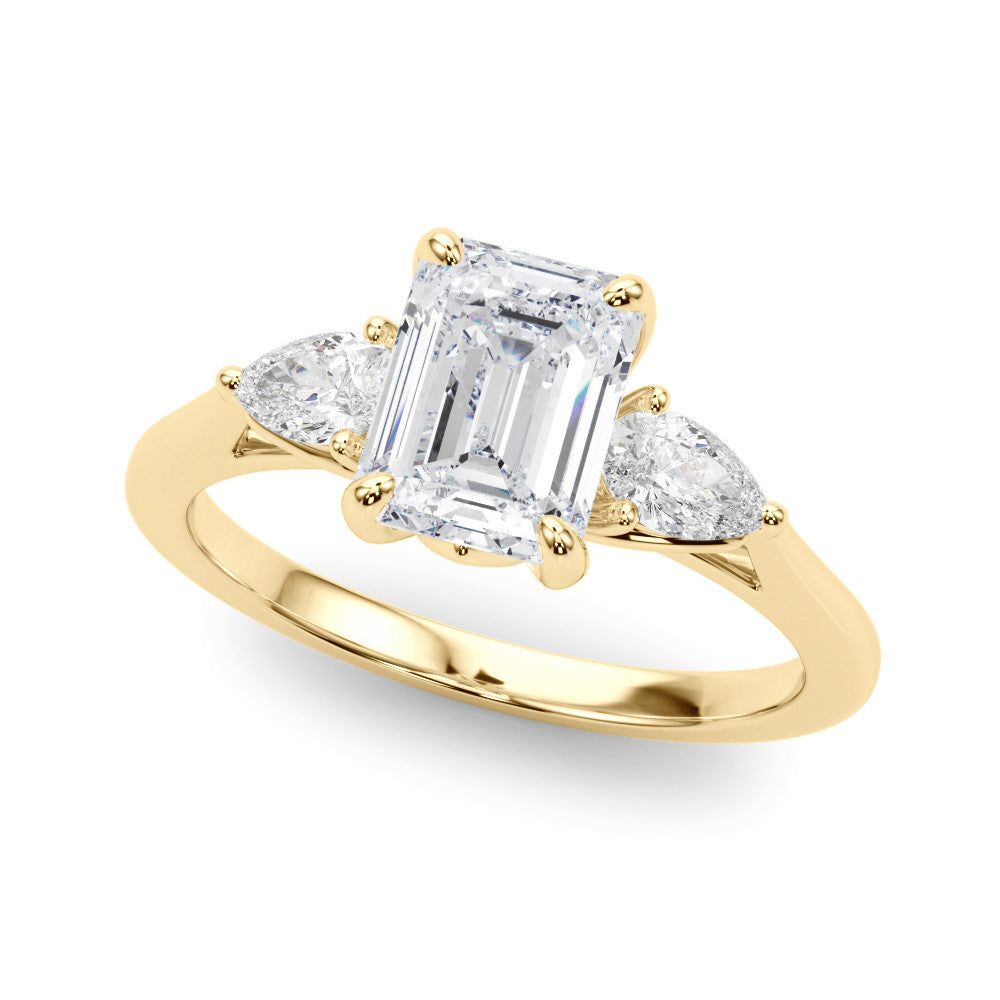 Emerald Cut Pear Shoulders Engagement Ring