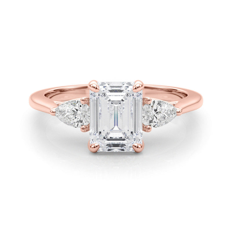 Emerald Cut Pear Shoulders Engagement Ring