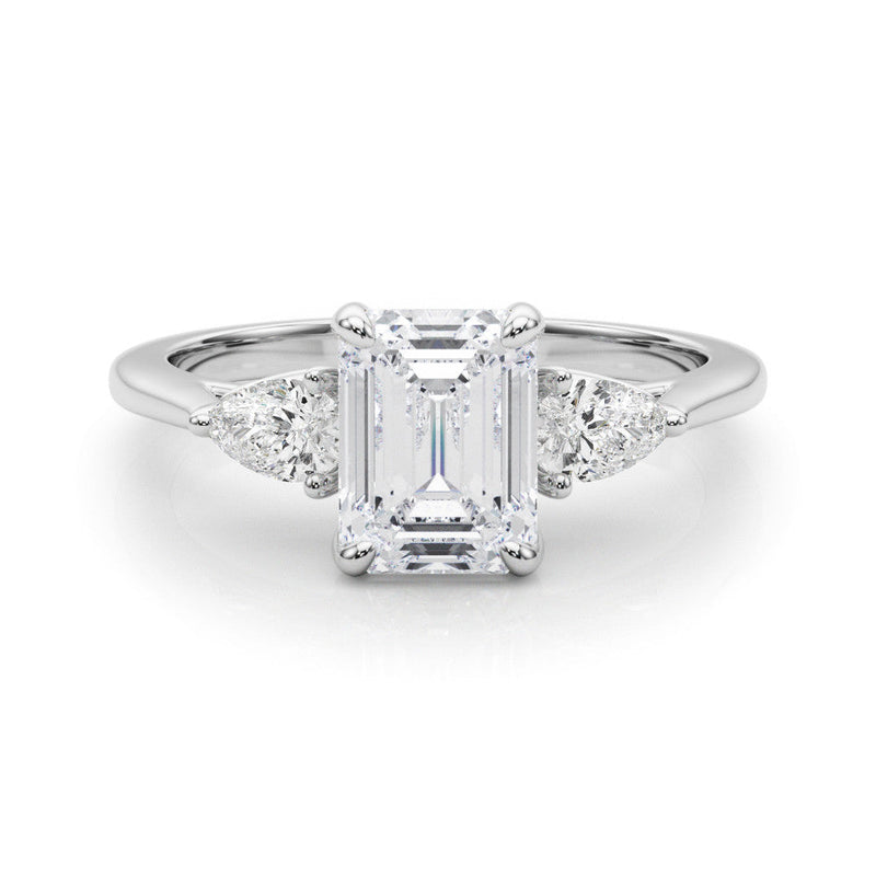 Emerald Cut Pear Shoulders Engagement Ring