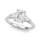 Emerald Cut Pear Shoulders Engagement Ring
