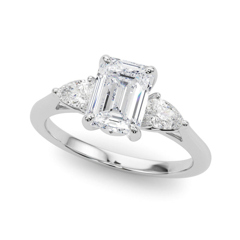 Emerald Cut Pear Shoulders Engagement Ring