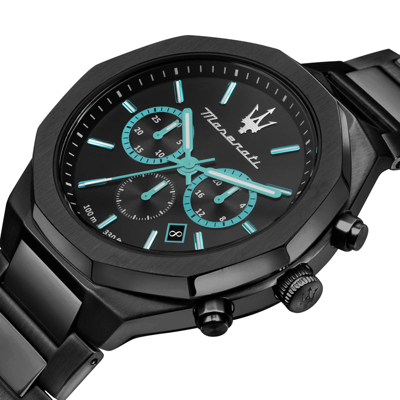 Maserati Stile Men's Watch Black Aqua Edition Chronograph R8873644001