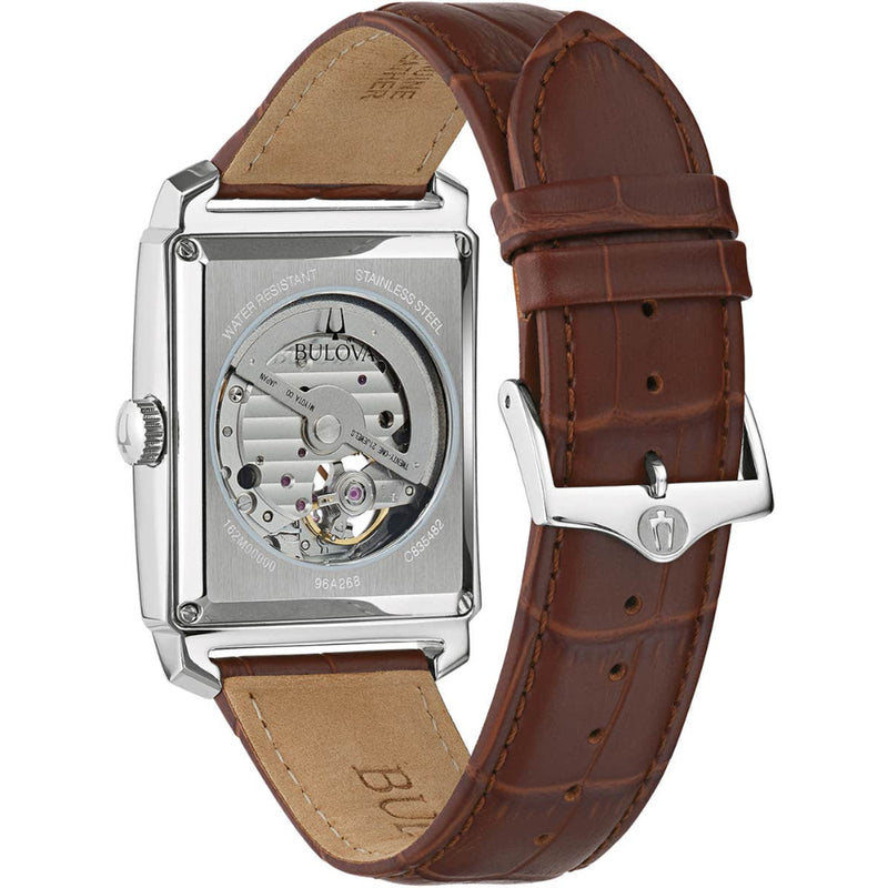 Bulova Sutton Men's Watch Heartbeat White Automatic Leather 96A268