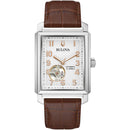 Bulova Sutton Men's Watch Heartbeat White Automatic Leather 96A268 Bulova