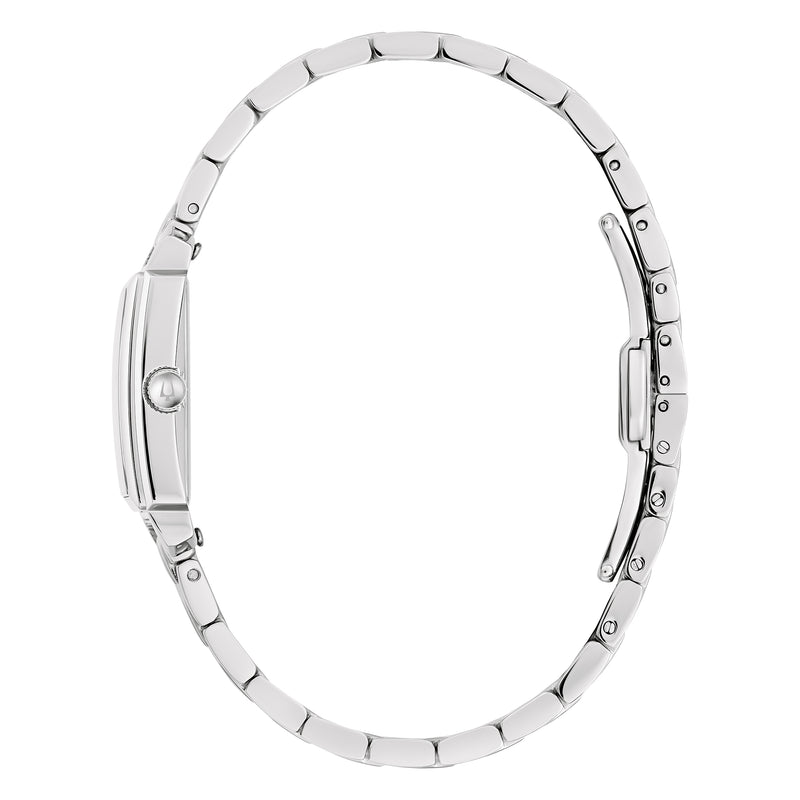 Bulova Sutton Ladies Rectangular Watch Silver MOP Diamond 96P244