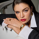 Bulova Sutton Ladies Rectangular Watch Gold MOP Diamond 97L177