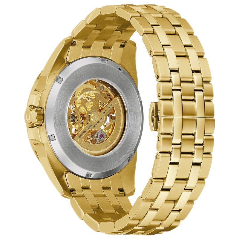Bulova Classic Sutton Men's Watch Skeleton Gold Automatic 97A162