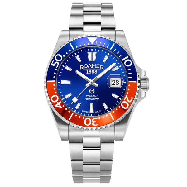 Roamer Premier Men's Watch Blue Dial Pepsi Bezel Automatic 986983 41 45 20